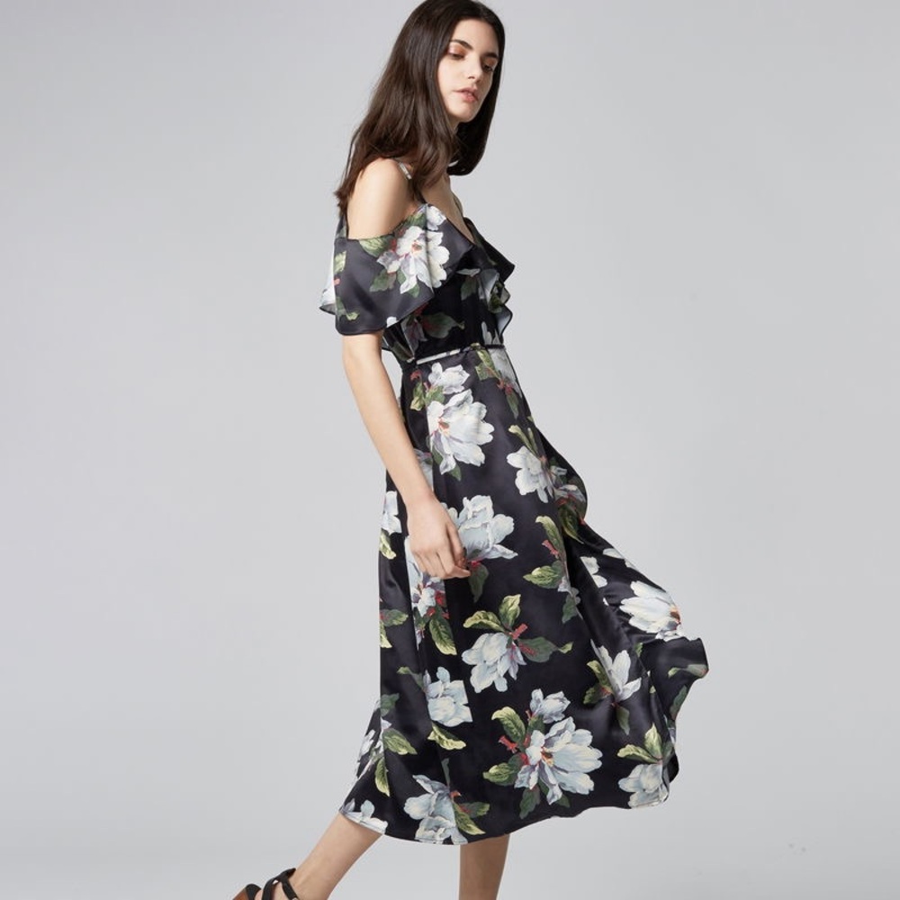 Magnolia Wrap Dress Cold Shoulder